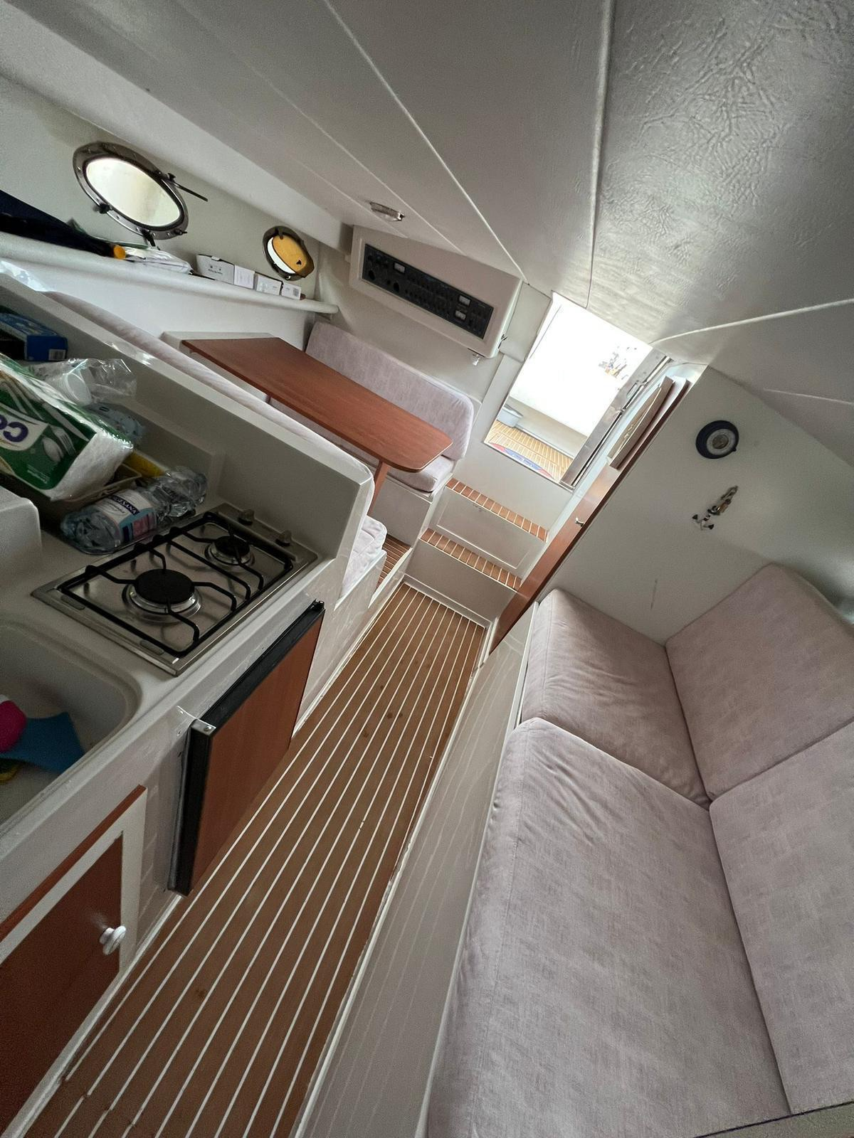 Tornado 38 galley and interior lounge
