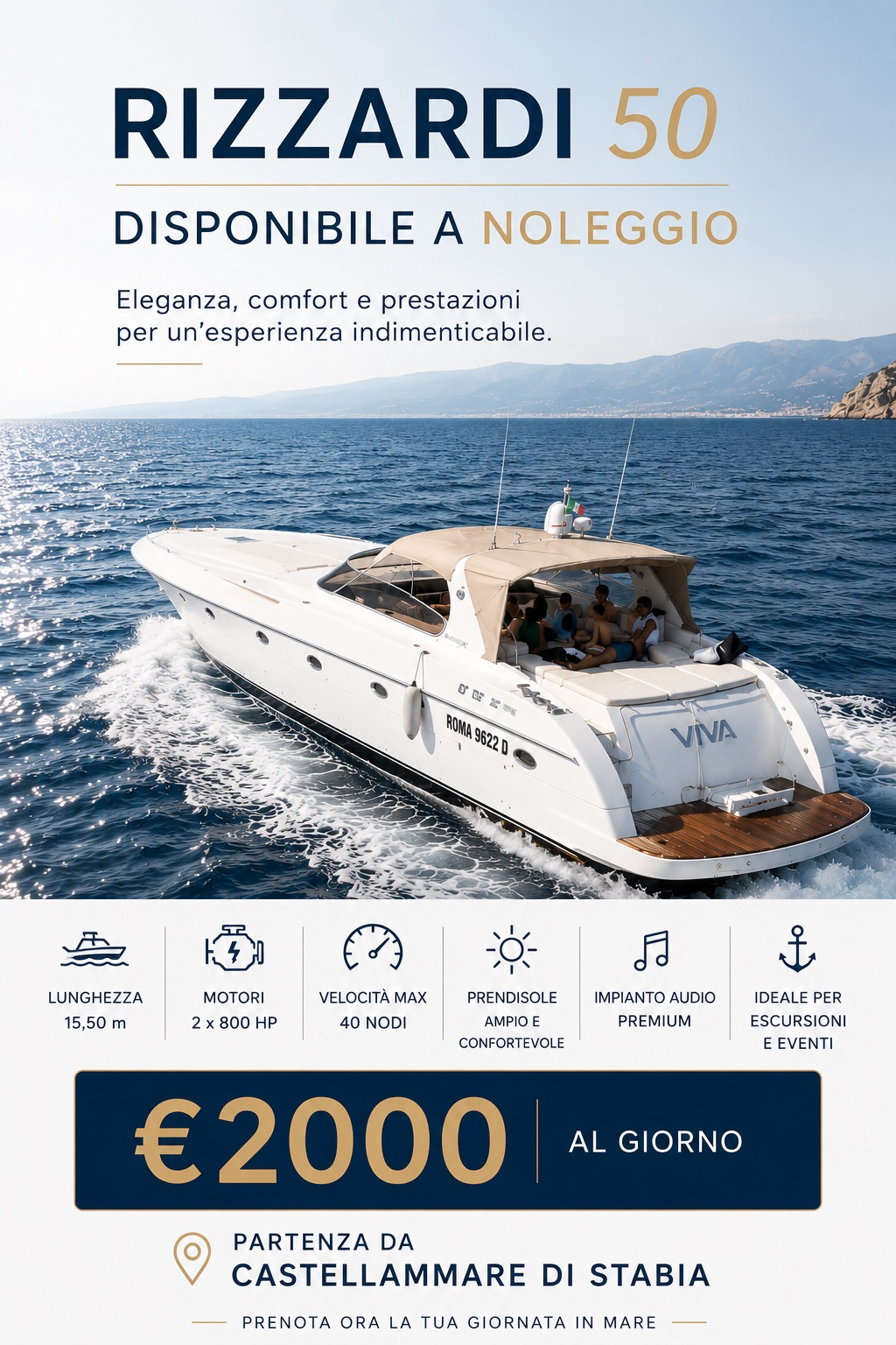 Rizzardi 50 hero brochure at sea