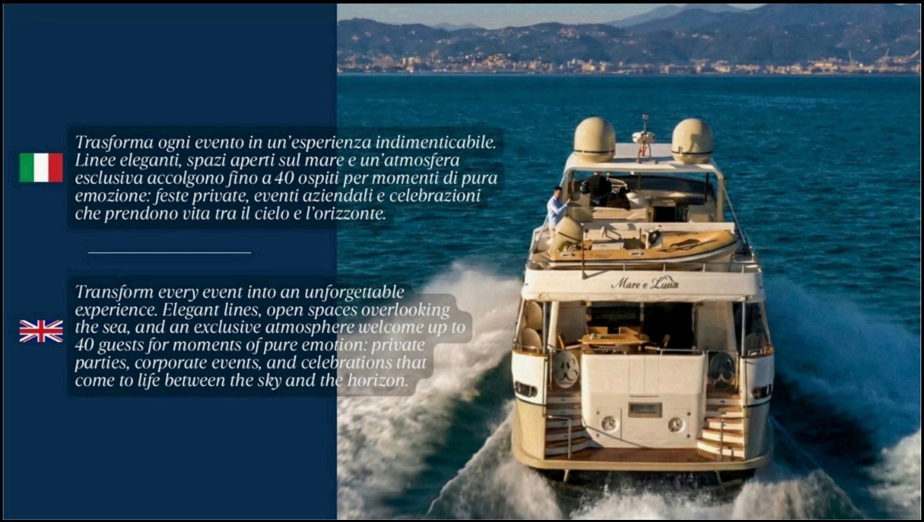 Falcon 80 promotional image with aft view