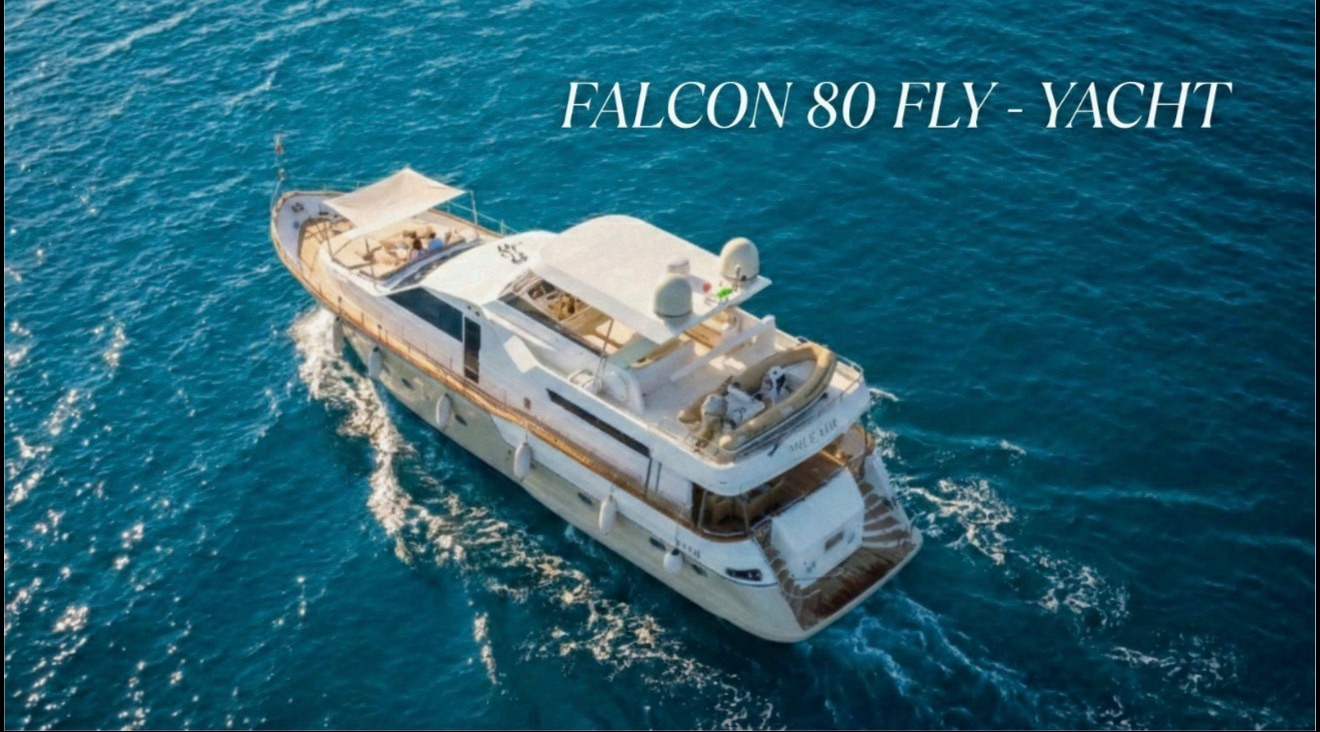 Falcon 80 Fly aerial view at sea